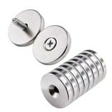 10 Adet 25X10/5X5,5 Mm Neodyum Mıknatıs Havşa Delikli Magnet Vida Atılabilir N35 Nikel Paslanmaz
