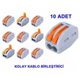 10 Adet 2Li Kolay Kablo Tel Birleştirici Konnektör Vidasız Klemens 250V 32A 1Mm/4Mm Elektrik Kablo Bağlantı Terminal Soket