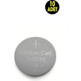 10 Adet 3 Volt CR2016 Lityum Para Pil (DL2016 Cr 2016 Bios-Kepenk-Kumanda Terazi Düğme Lithum Pili