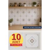 10 Adet 30X30cm Bordo Motifli Desen Köpük Yapışkanlı Mutfak Banyo Duvar Paneli Kağıdı Cyczt00211