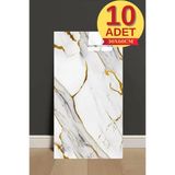 10 Adet 30X60cm Gold Naturel Mermer Desen Yapışkanlı Köpük Duvar Paneli Kağıdı Banyo Salon Ev Tjjc00