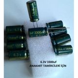 10 Adet 3300Uf 6.3V (10X20mm) Elektrolitik Kondansatör Low Esr