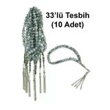 10 Adet 33lü Hac Umre Hediyelik Tesbih - Gri