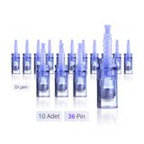 10 Adet 36 Pin A6 Dermapen Ignesi Orijinal Dermapen Igne Kartusu Mavi Soketli