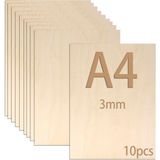 10 Adet 3mm Kontrplak Levha, A4 Kontrplak, 30 x 21 cm Ahşap Levha El Işi, Ahşap Levhalar Dıy Ahşap Işleri, Lazer Işleme, Alev Gravür, Maket, Dekorasyo - --