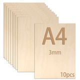 10 Adet 3mm Kontrplak Levha, A4 Kontrplak, 30 x 21 cm Ahşap Levha El İşi, Ahşap Levhalar DIY Ahşap İşleri, Lazer İşleme, Alev Gravür, Maket, Dekorasyon, Resim (A4-300x210*3mm)
