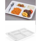 10 Adet 5 Bölmeli Kırılmaz Tabldot Tabak Self Servis Yemekhane Okul Lokanta Tabildot (40 cm X28 Cm) - Renkli