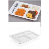 10 Adet 5 Bölmeli Kırılmaz Tabldot Tabak Self Servis Yemekhane Okul Lokanta Tabildot (40 cm X28 Cm)