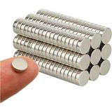 10 Adet 5x2 mm Yuvarlak Neodyum Mıknatıs , N35 Kalite Güçlü Magnet - Gümüş