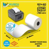 10 Adet 80X40 Tse Belgeli - Bpa Içermeyen - Pos,adisyon,yazar Kasa,bilgi Fişi,ıbm Rulo - Kuşçu Etiket - Beyaz