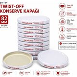 10 Adet 82 mm Konserve Kavanoz Kapağı Beyaz Yüksek Sızdırmazlık