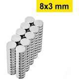 10 Adet 8X3MM Yuvarlak Neodyum Mıknatıs Güçlü Nikel Kaplamalı Kaliteli Dayanıklı Magnet ( Lisinya )