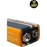 10 Adet 9 Volt Pil - 9V Oyuncak Araba Drone Kumanda Pili -9VOLT Çift Başlı Kare Pil