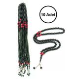 10 Adet 99LU Namaz Tesbihi 10MM Hac Umre Hediyelik - Siyah