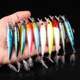 10 Adet 9cm 7.2gr Tüylü Minnow Rapala Suni Spin Olta Balık Yemi