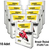 10 Adet A4 (21X29.7) Duvar Tipi Akrilik Broşürlük Standı - Evrak Rafı