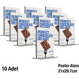 10 Adet A4 (21X29.7) Masaüstü T Tipi Dikey Föylük - Masaüstü Menü ve Fiyatlık Standı - Broşürlük