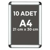 10 Adet A4 Alüminyum Çerçeve Rondo Köşe Aç Kapa Açılır Kapanır