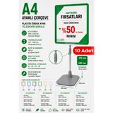 10 Adet - A4 Ayaklı Fiyat Etiketlik Teleskopik Borulu Çerçeve Etiketlik Yönlendirme Levhası Menü Panosu Yeşil
