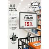 10 Adet - A4 Mandallı Fiyatlık | Etiketlik Sepet Raf Askılık Fiyat Etiketi Çerçeveli Market Mağaza Gri