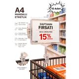 10 Adet - A4 Mandallı Fiyatlık | Etiketlik Sepet Raf Askılık Fiyat Etiketi Çerçeveli Market Mağaza Şeffaf