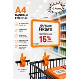 10 Adet - A4 Mandallı Fiyatlık | Etiketlik Sepet Raf Askılık Fiyat Etiketi Çerçeveli Market Mağaza Turuncu