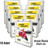 10 Adet A5 (15X21) Duvar Tipi Akrilik Broşürlük Standı - Evrak Rafı
