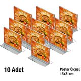 10 Adet A5 (15X21) Masaüstü T Tipi Yatay Föylük - Masaüstü Menü ve Fiyatlık Standı - Broşürlük
