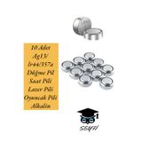 10 Adet Ag13/lr44/357a Düğme Pil Saat Pil Lazer Pili Oyuncak Pili Alkalin