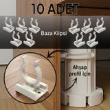 10 Adet Ahşap Baza Klipsi Mutfak Dolap Tezgah Alt Kısım Kapatma Klips Mobilya Ayak Tutucu Toka Beyaz