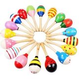 10 Adet Ahşap Marakas (20 Cm) Ritim Müzik Aleti Okul Öncesi Ahşap Oyuncak