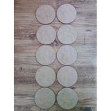 10 Adet Ahşap Supla 8 Cm Çap Ham Mdf 3 Mm Lazer Kesim Yuvarlak