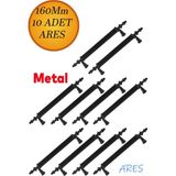 10 Adet Ares Mobilya Mutfak Dolap Çekmece Dolabı Kapak Metal Siyah Kulpu Kulbu Kulpları 160 mm - Standart