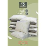 10 Adet Bamboo Serisi Kılıflı Fermuarlı Yıkanabilir Antialerjik Silikon Elyaf Yastık 50x70cm 800 gr - 50 x 70 cm - Beyaz