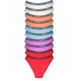 10 Adet Beli Yazili Pamuklu Kalin Lastik Kadin Slip Kulot