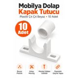 10 Adet Beyaz Plastik Mobilya Dolap Kapak Çıt Çıt Tutucu Sabitleme Kilidi Aparatı Kilit
