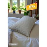 10 Adet Biyeli Kapitone Deluxe Pamuklu Fermuarlı Yastık Koruyucu Kılıf 50X70 Cm