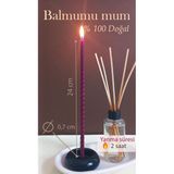 10 Adet Bordo Burgulu Balmumu Mumlar, Doğal, Ince ve Uzun, Parti ve Nişan Ritüeli Için - Amber - Seçenek 1