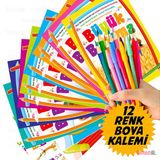 10 Adet Boyama Kıtabı (Okul Oncesı Ve İlkokul) + Boya Kalem Seti