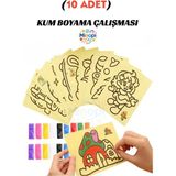 10 Adet Büyük Boy, Kum Boyama Seti, A4 Boyutunda, Kum Boyama Çalışması, Etkinlik