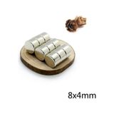 10 Adet Çap 8Mm X Kalınlık 4Mm Yuvarlak Güçlü Neodyum Mıknatıs