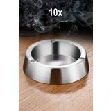10 Adet Çelik 12,5 cm Kafe Restaurant Lokanta Yuvarlak Kül Tablası Küllük mt170b