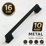 (10 Adet) Cemre Kulp 160 Mm 16 Cm Siyah Metal Mobilya Çekmece Mutfak Dolap Dolab Kulpları Kulbu Kulp