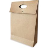 10 Adet Çıtçıtlı El Geçme Kraft Hediye Zarfı, Büyük Boy, 175 gr Kraft, (33x46.5x12.5 cm)