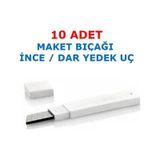 10 Adet Dar İnce Maket Bıçağı Yedek Uç Falçata 9Mm