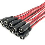 10 adet DC DİŞİ 12V fiş DC KAMERA TİMSAH KROKODİL KABLOSU 5.5 * 2.1mm 5.5x2.5mm