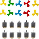 10 Adet Dc Motor Deney Motoru + 10 Adet Pervane - 1 Adet - Renkli