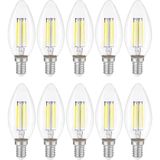 10 Adet Dekoratif Mum LED Avize Ampulü Rustik E14 6W 6500K Beyaz Işık Erd-93