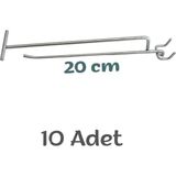 10 Adet Delikli Panolar Için Metal Askı Tel Askı Çubuğu - Seçenek 1 - Akaju - Gri
