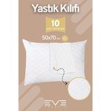 10 Adet Diamon Kapitone Antibakteriyel Fermuarlı Yıkanabilir Otel Lüks Yastık Kılıfı 50x70cm - Beyaz - 50x70 cm